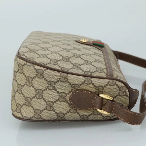 GUCCI GG Supreme Web Sherry Line Shoulder Bag PVC Beige Red 89 02 077 Auth 94269 - Picture 6 of 16